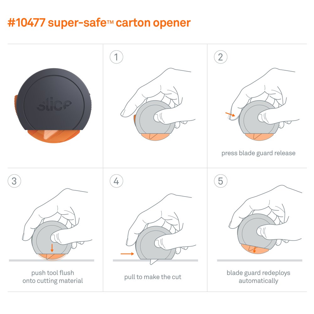Slice 10477 Super-Safe Carton Opener